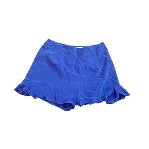 Amanda Uprichard Ruffle Shorts Vibrant Royal Blue Zip Up Size Medium